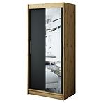 Szekrény Halifax T2 100 Tölgy Artisan/fekete/Tükör
