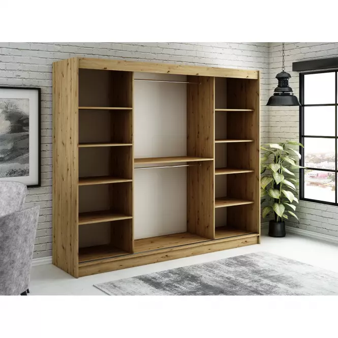 Szekrény Halifax Y1 250 Tölgy Artisan/fekete/Tükör,4