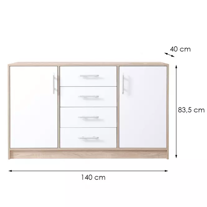 Komoód Smart SRK1 sonoma tölgy / fehér