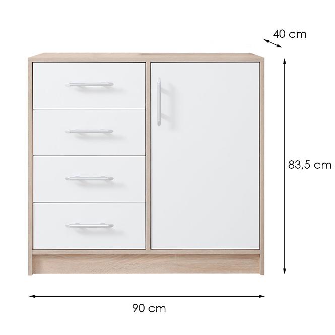 Komoód Smart SRK2 sonoma tölgy / fehér
