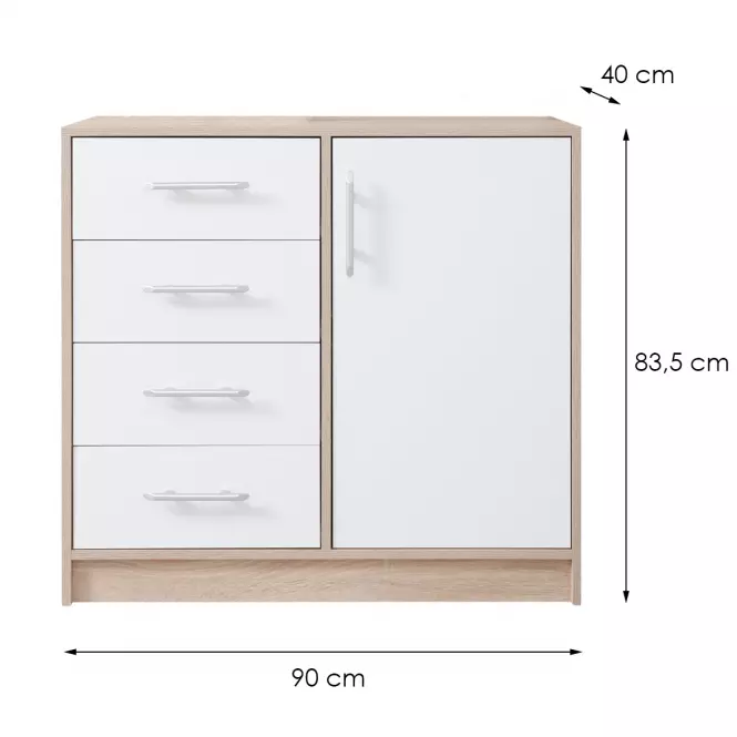 Komoód Smart SRK2 sonoma tölgy / fehér,2