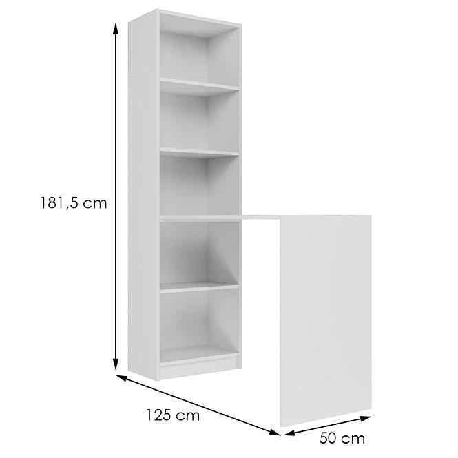 Íróasztal + Regál R50 fehér mat,3