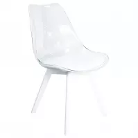 Szék Camila  átlátszó/fehér ülőfelület/fehér lábak