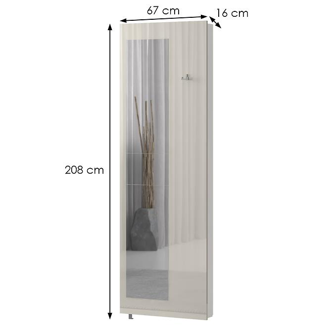 Cipősszekrény Tükörrel Cplo-Lak Beige,2