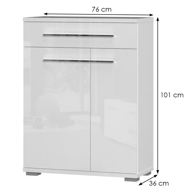Komód 2d1s Piano Cpl21 fehér fényes,2