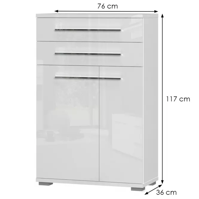 Komód 2d2s Piano Cpl22 fehér fényes