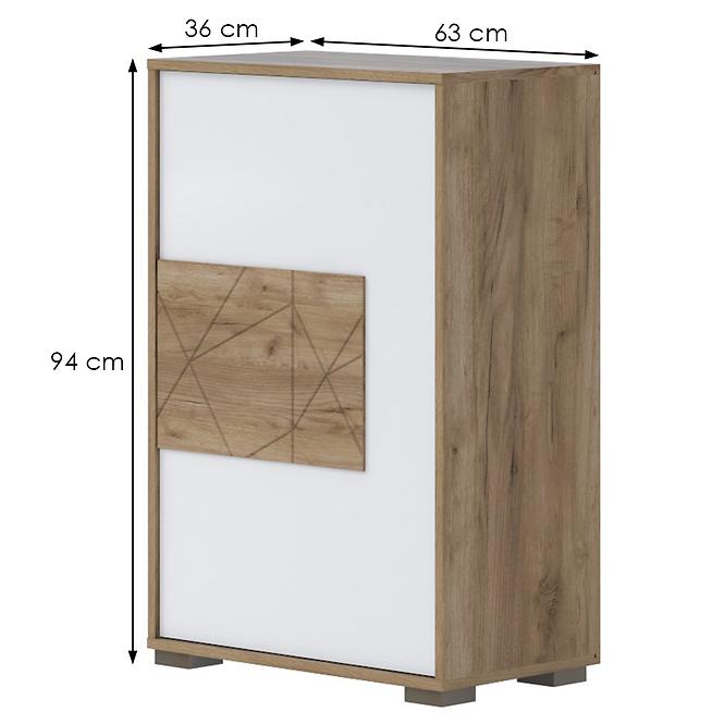Komód Stela Cpl1 Tobacco Oak/Crystal White