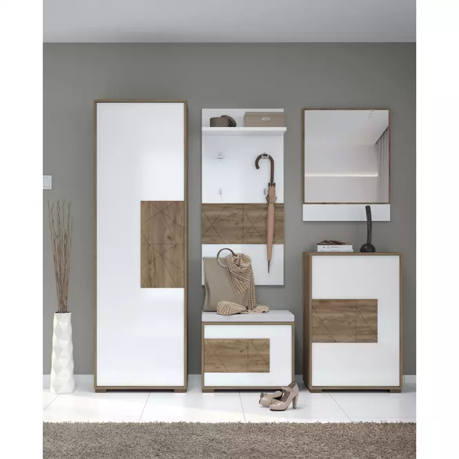 Komód Stela Cpl1 Tobacco Oak/Crystal White,4