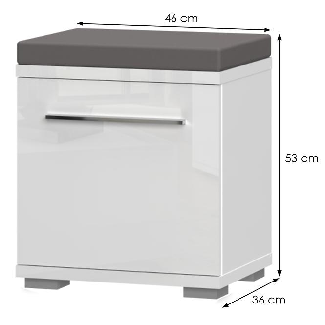 Cipősszekrény Piano K1 Fehér fényes
