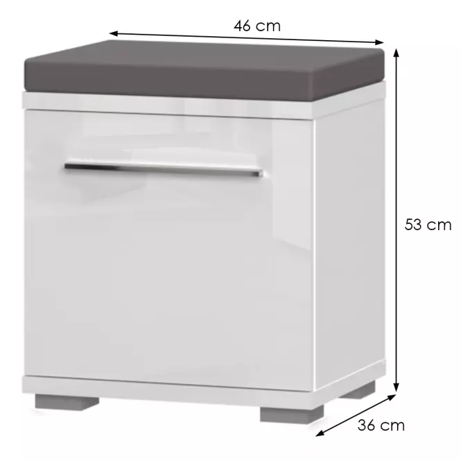 Cipősszekrény Piano K1 Fehér fényes,3