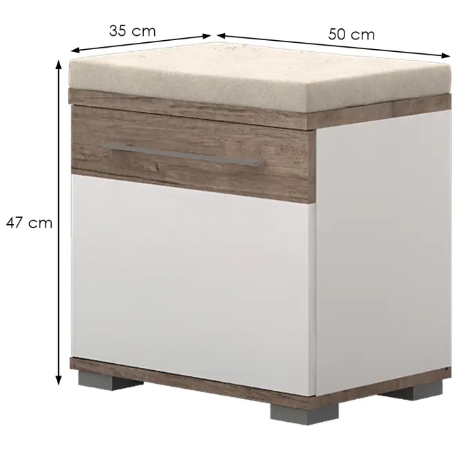 Cipősszekrény Azur K1 Dark Nebraska/White,2