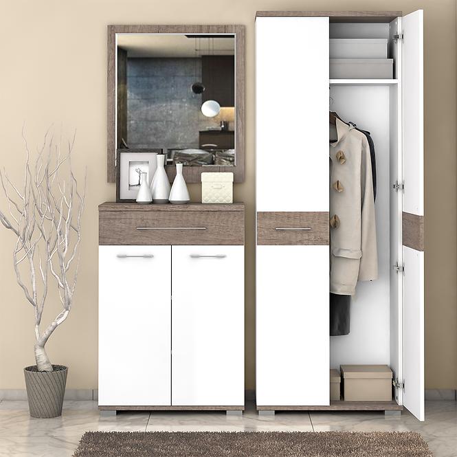 Cipősszekrény Azur K1 Dark Nebraska/White,4