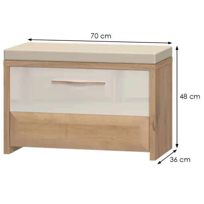 Cipősszekrény Gala K1 Pacific Walnut/Beige,2