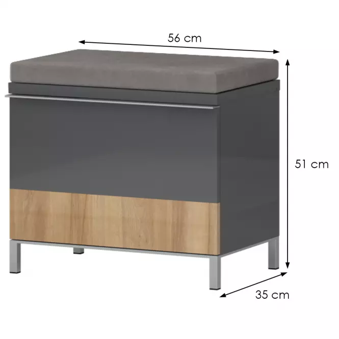 Cipősszekrény Onyx K1 Pacific Walnut/Anthracite,2