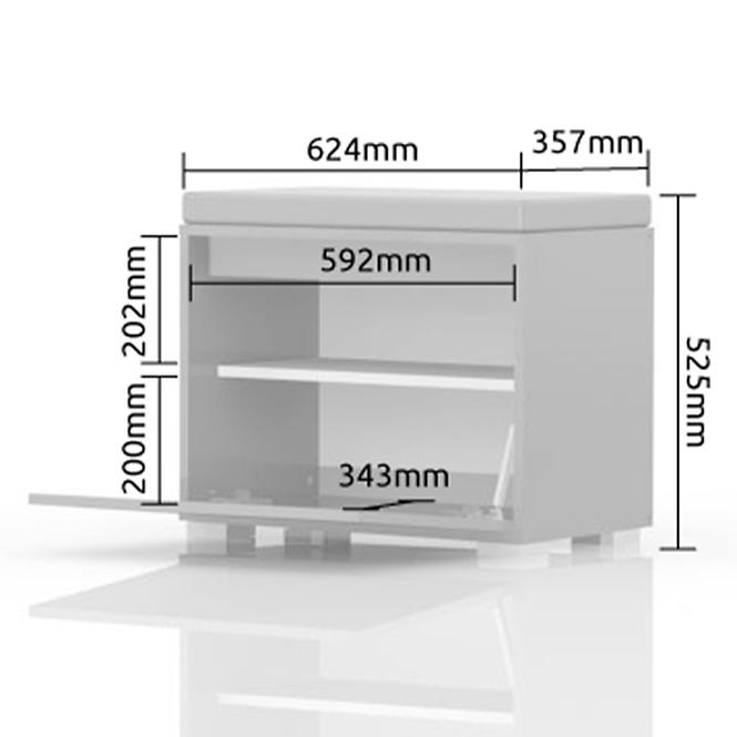 Cipősszekrény Stela K1 Tobacco Oak/Crystal White,3