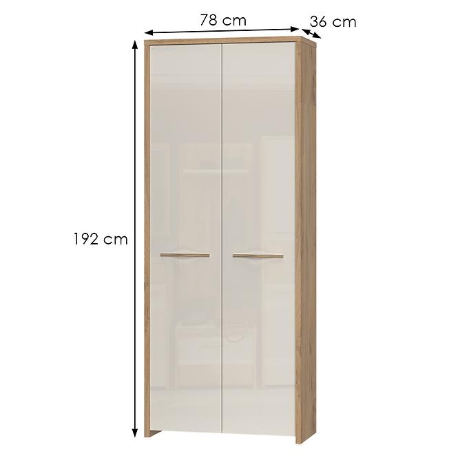 Szekrény 2d Gala V2 Pacific Walnut/Beige