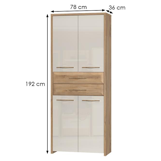 Szekrény 4d2s Gala V42 Pacific Walnut/Beige
