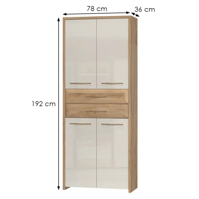 Szekrény 4d2s Gala V42 Pacific Walnut/Beige,2