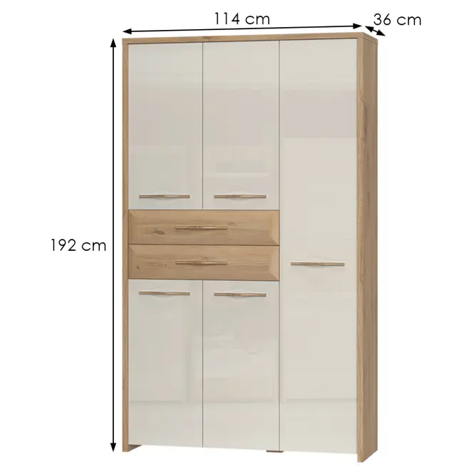 Szekrény 5d2s Gala V52 Pacific Walnut/Beige,2