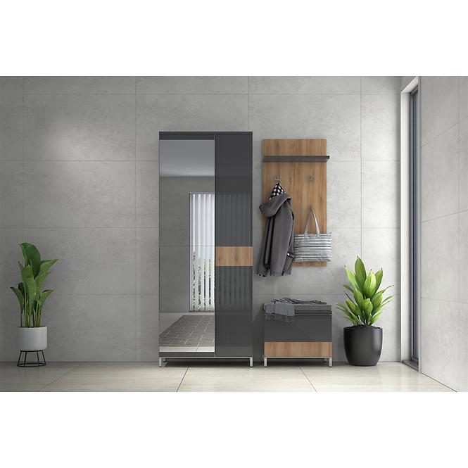 Szekrény 2d Onyx Lustro V2 Pacific Walnut/Anthracite