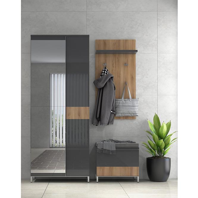 Szekrény 2d Onyx Lustro V2 Pacific Walnut/Anthracite