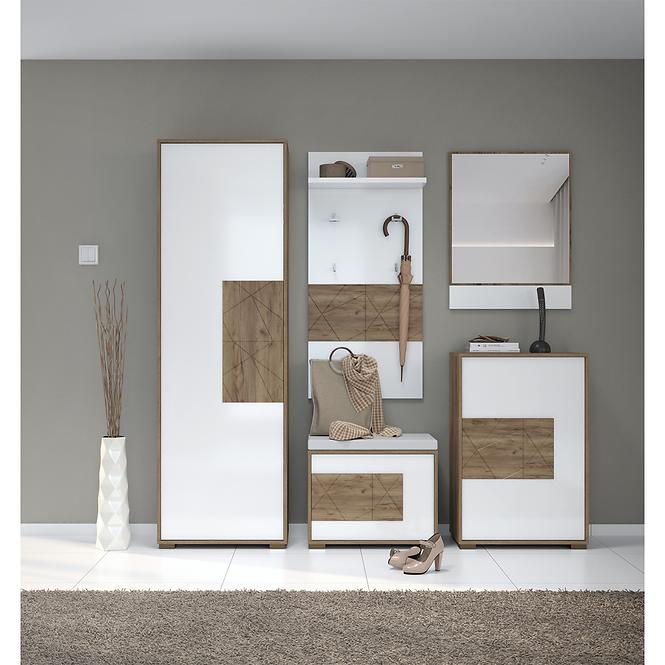 Szekrény 1d Stela V1 Tobacco Oak/Crystal White