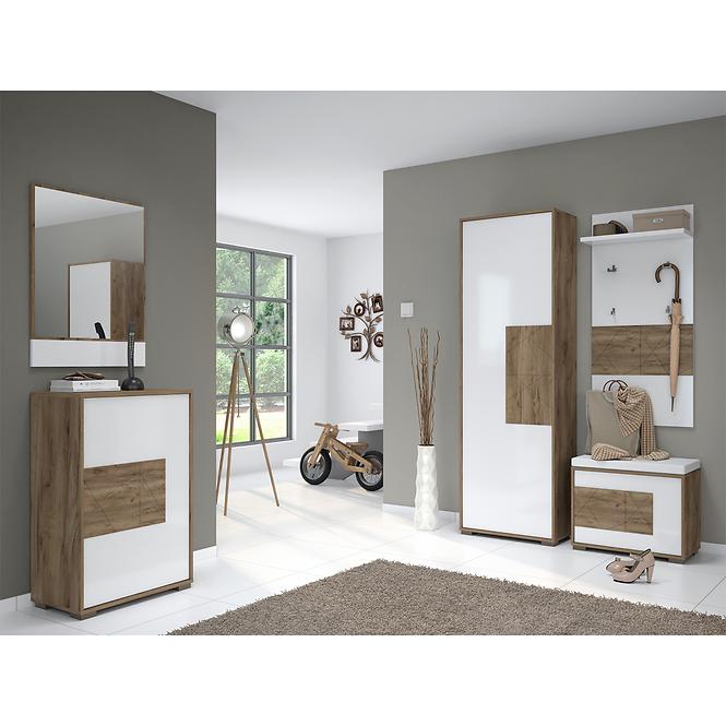 Szekrény 1d Stela V1 Tobacco Oak/Crystal White