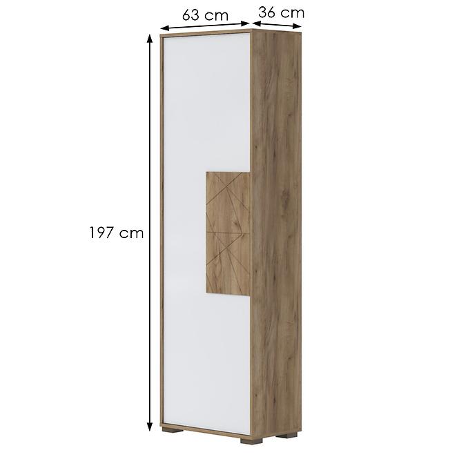 Szekrény 1d Stela V1 Tobacco Oak/Crystal White