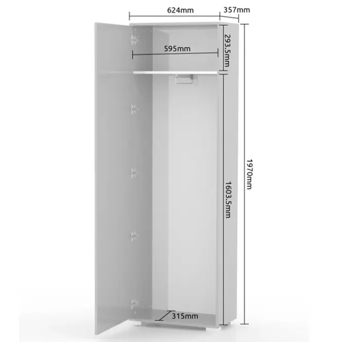 Szekrény 1d Stela V1 Tobacco Oak/Crystal White