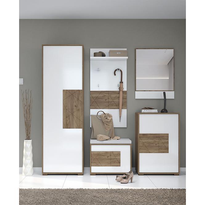 Szekrény 1d Stela V1 Tobacco Oak/Crystal White