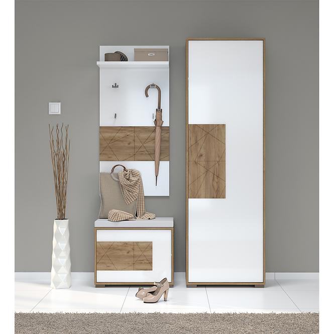 Szekrény 1d Stela V1 Tobacco Oak/Crystal White