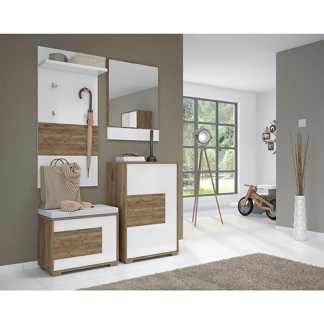 Szekrény 1d Stela V1 Tobacco Oak/Crystal White