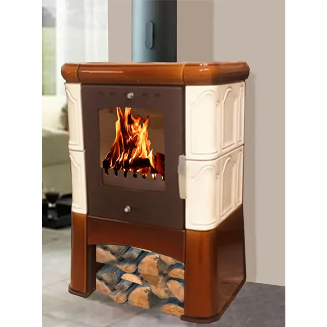 Kandallókályha Piccolo II drab-goldbrown 6kw,3