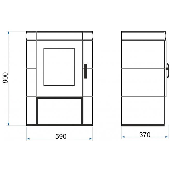 Kandallókályha Picobello II drab 6kw,4