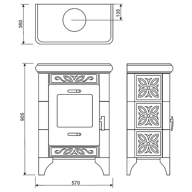 Kandallókályha Belluno II green 6kw,3
