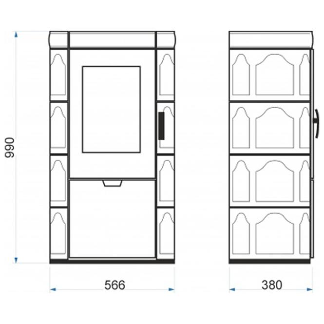 Kandallókályha Bergamo II drab 7kw