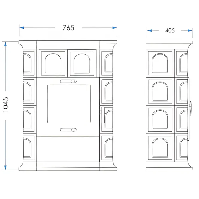 Kandallókályha Jena II creme 7 kw