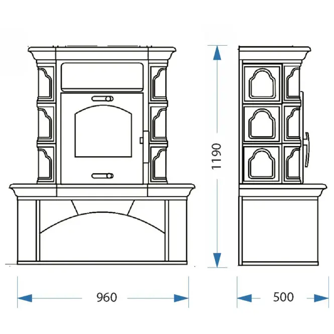 Kandallókályha Bremen II butter-coffebrown 7 kw