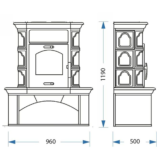 Kandallókályha Bremen II butter-coffebrown 7 kw