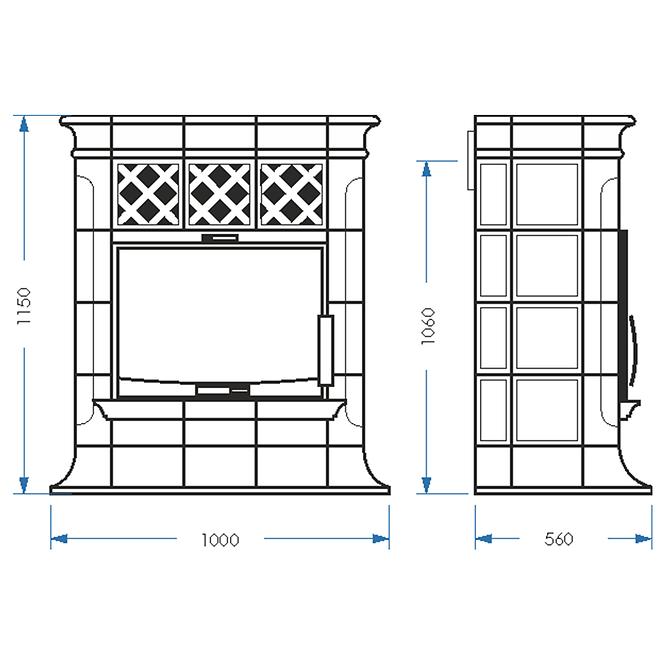 Kandallókályha Veneto drab-coffebrown 9 kw