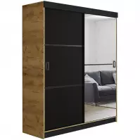 Szekrény Retro 138 2L craft/ fekete ajtók