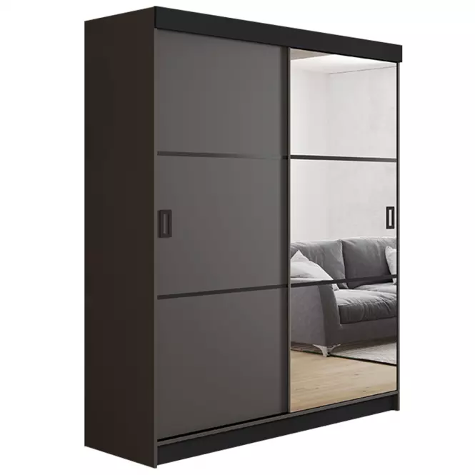 Szekrény Retro 138 3L grafit/ grafit ajtók
