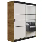 Szekrény Retro 138 4L craft/  fehér ajtók