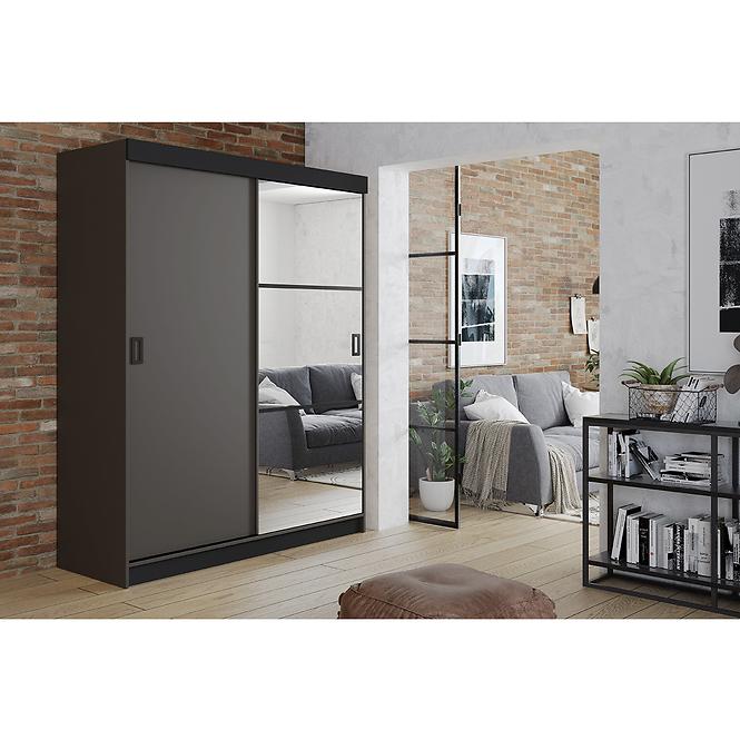 Szekrény Retro 138 5L grafit/ grafit ajtók,4