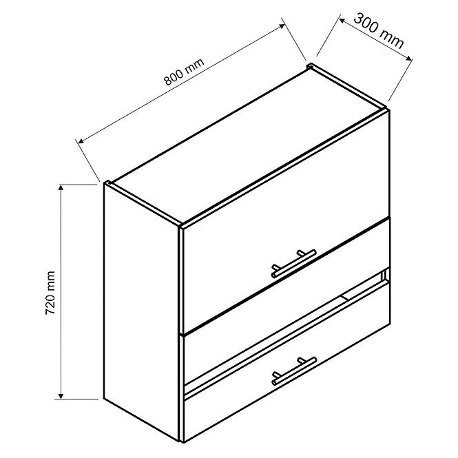 Konyhaszekrény Max W80grf/2 Sd szürke