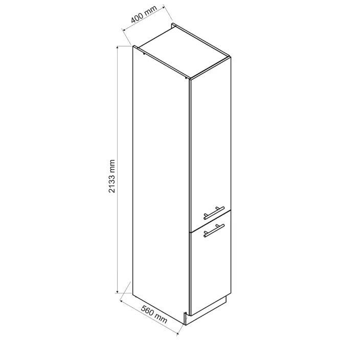 Konyhaszekrény Max D40sł 2133 Pl 2fr fehér,2