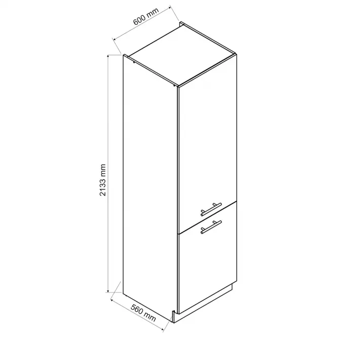 Konyhaszekrény Max D60sł 2133 Pl 2fr szürke