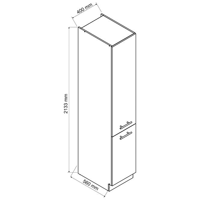 Konyhaszekrény Max D40sł 2133 Pl 2fr szürke