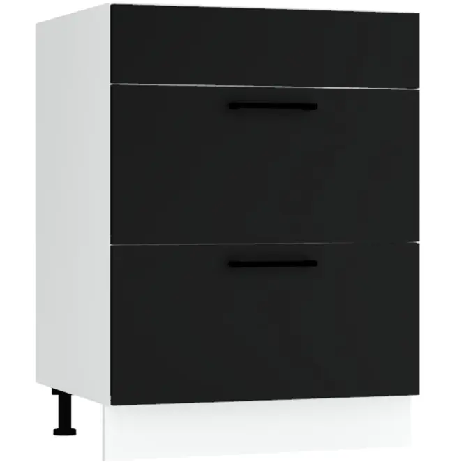 Konyhaszekrény Max D60pc S/2 Zasl fekete
