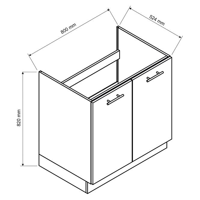 Konyhaszekrény Max D80zl Granit,2